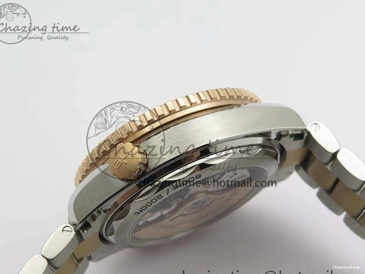 0412 Seamaster Pro Chrono SS RG OM Best Edition Blue Ceramic Blue Dial On SS RG Bracelet A Snug 8129